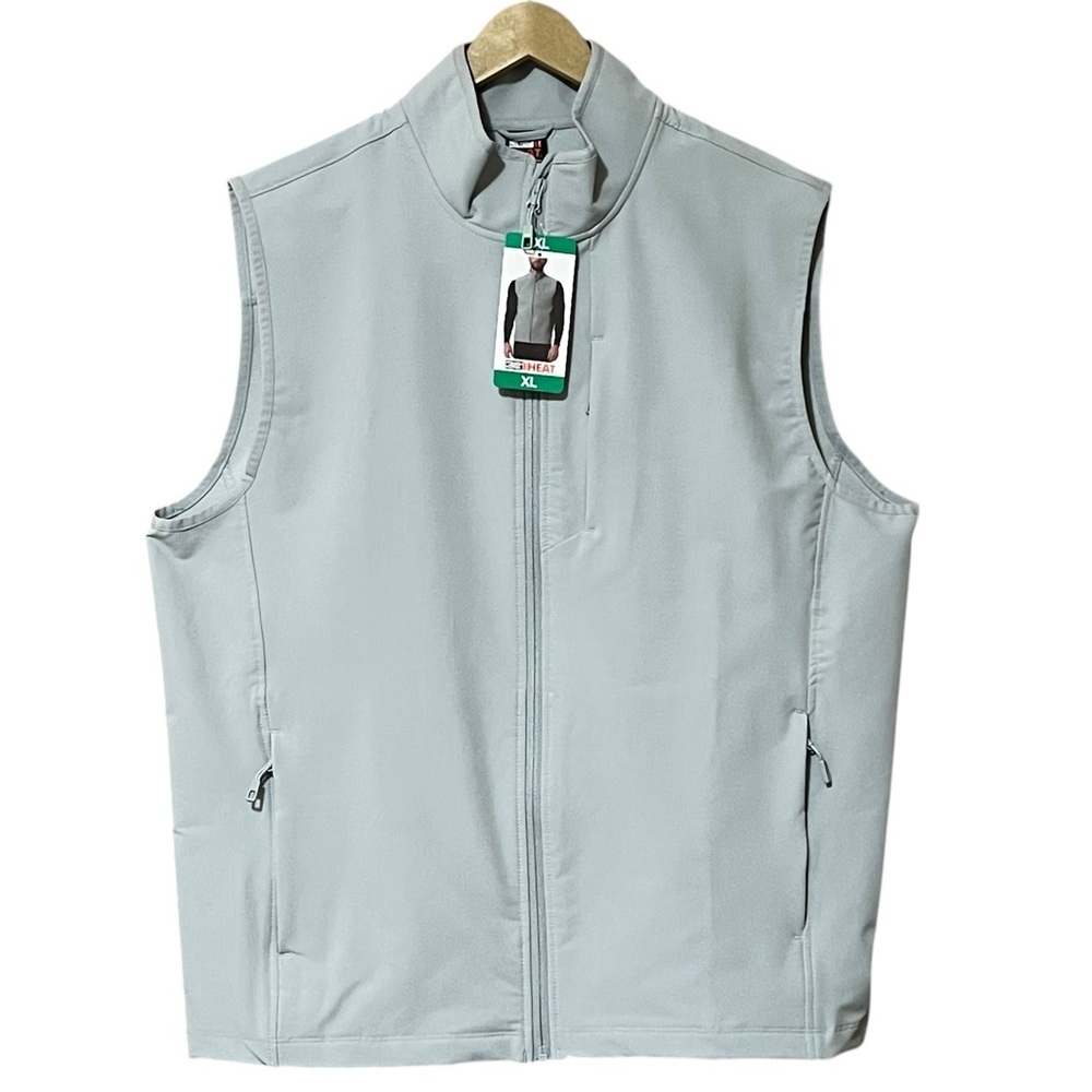 32 Degrees Heat Pro Tech Golf Vest Mens XL Gray Layering Golf Zip Pockets NWT